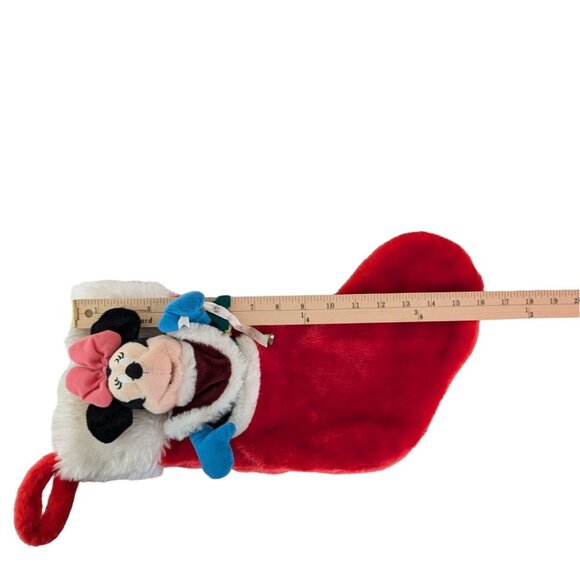 Disney Minnie Mouse Plush Christmas Stocking Red with Bells 16" by Gemmy - Picture 6 of 6
